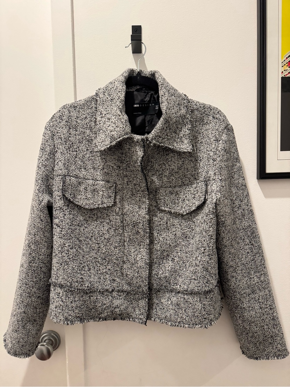 Women’s Textured Gray Cropped Jacket